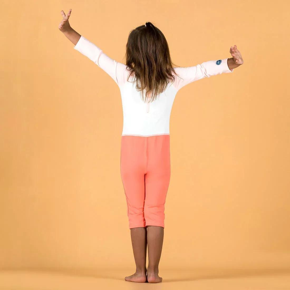 Baby/Kids Long-Sleeve UV-Protection Swimming Suit Print, Orange, No Color, medium