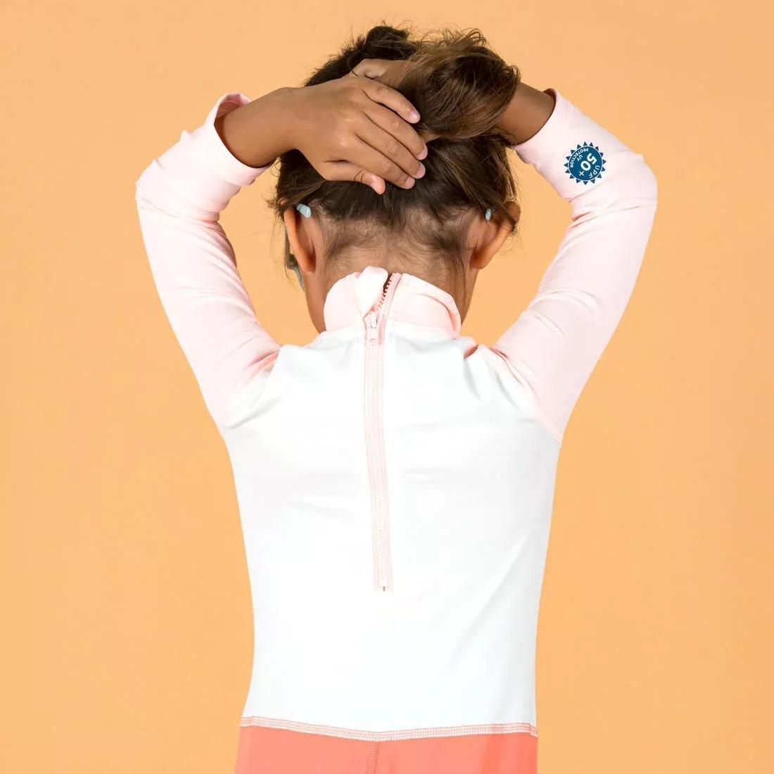 Baby/Kids Long-Sleeve UV-Protection Swimming Suit Print, Orange, No Color, large image number 5