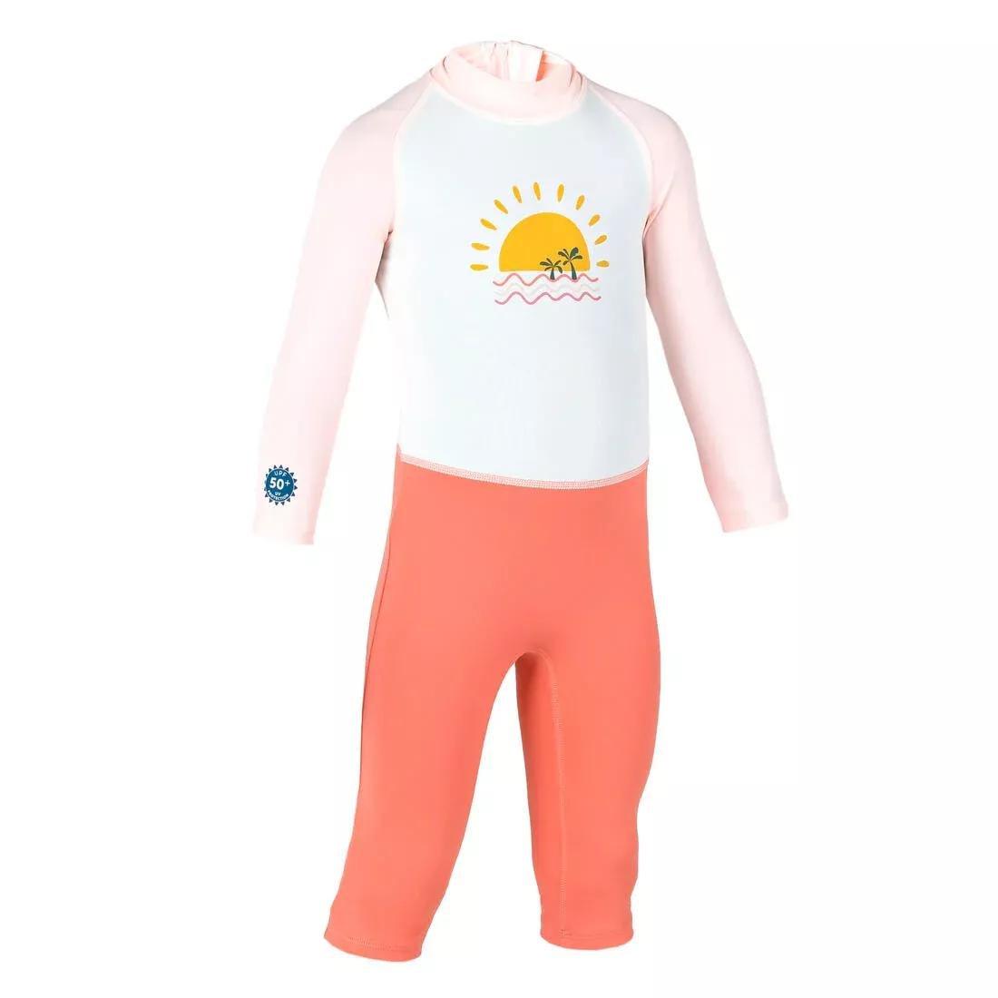 Baby/Kids Long-Sleeve UV-Protection Swimming Suit Print, Orange, No Color, large image number 6