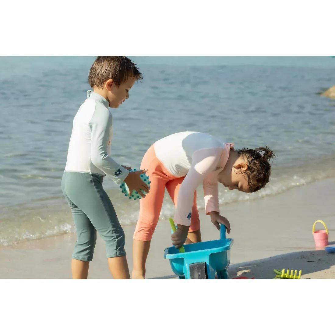 Baby/Kids Long-Sleeve UV-Protection Swimming Suit Print, Orange, No Color, large image number 7