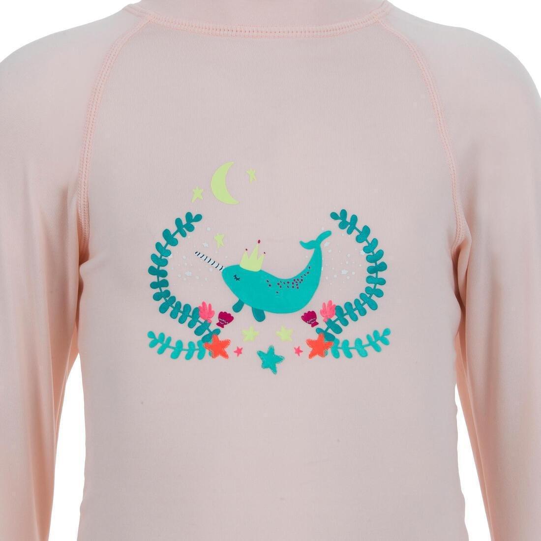 Kids Girls Long-Sleeve Uv-Protection T-Shirt, Pink, No Color, medium