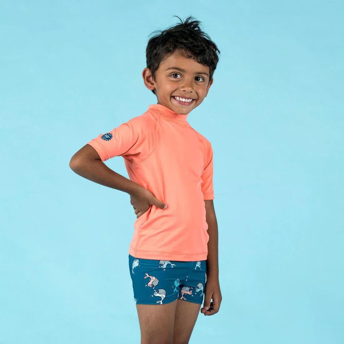Kids Unisex Uv-Protection Short Sleeve T-Shirt, Orange, , medium