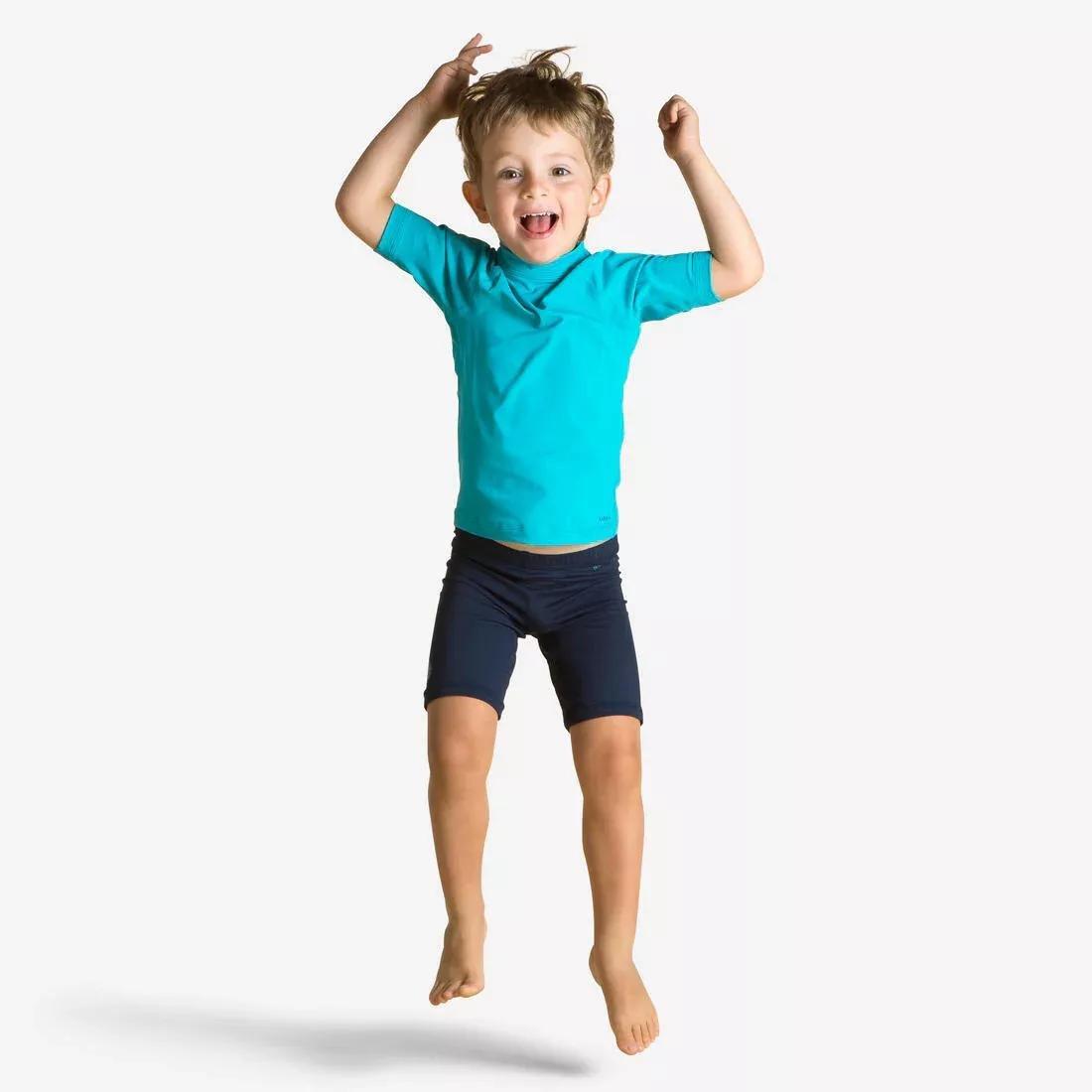 Kids Unisex Uv-Protection Short Sleeve T-Shirt, Turquoise, , large image number 1
