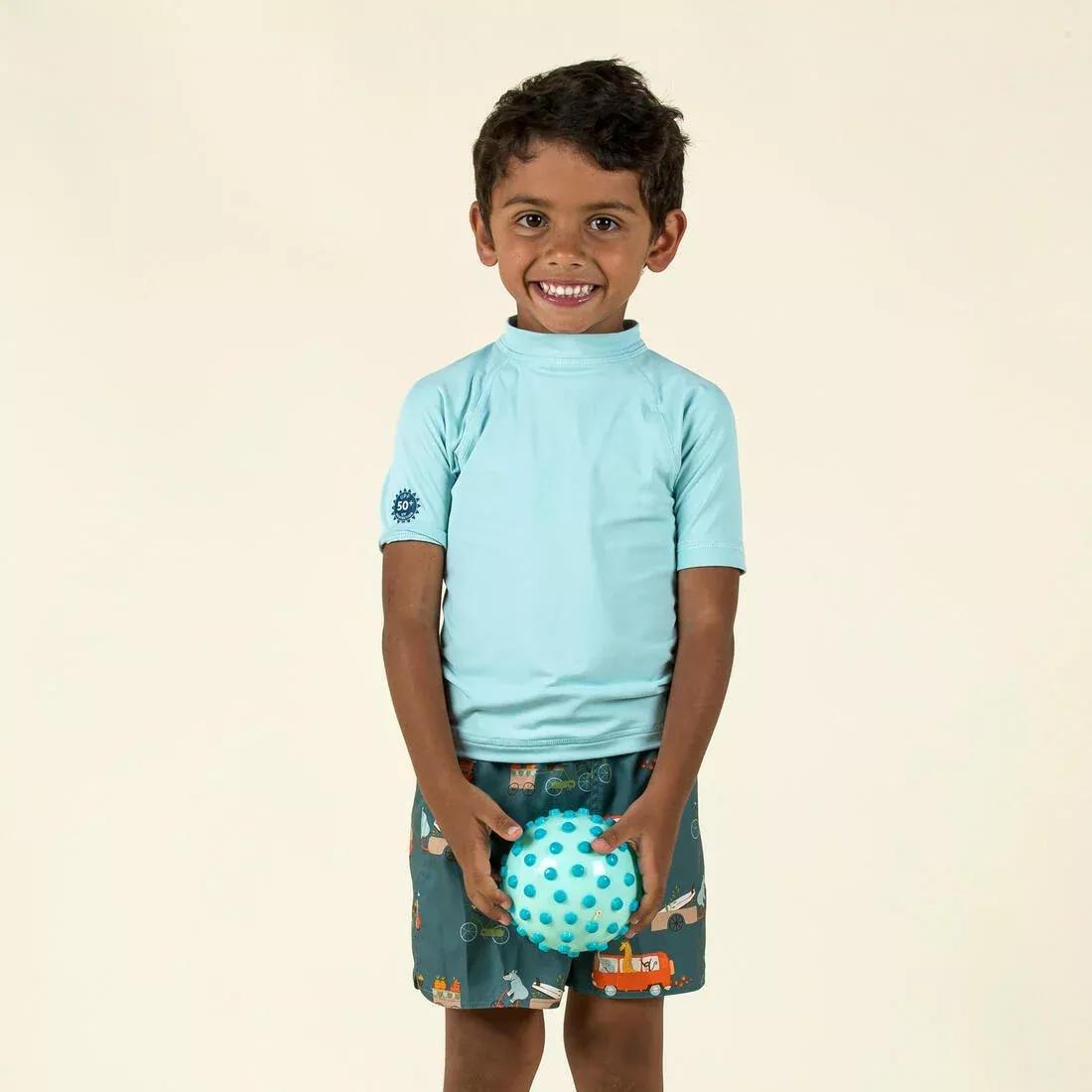 Kids Unisex Uv-Protection Short Sleeve T-Shirt, Turquoise, , large image number 14