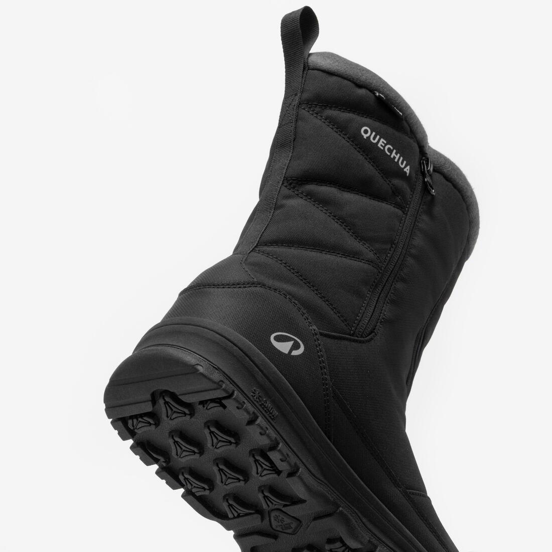 Men Waterproof Snow Hiking Boots - NH100 High Zip, Black, No Color, large image number 7