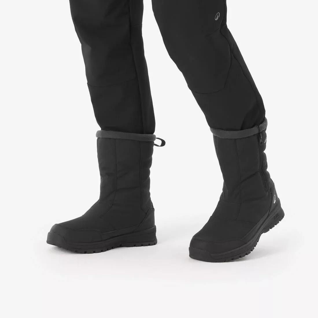 Men Waterproof Snow Hiking Boots - NH100 High Zip, Black, No Color, large image number 8