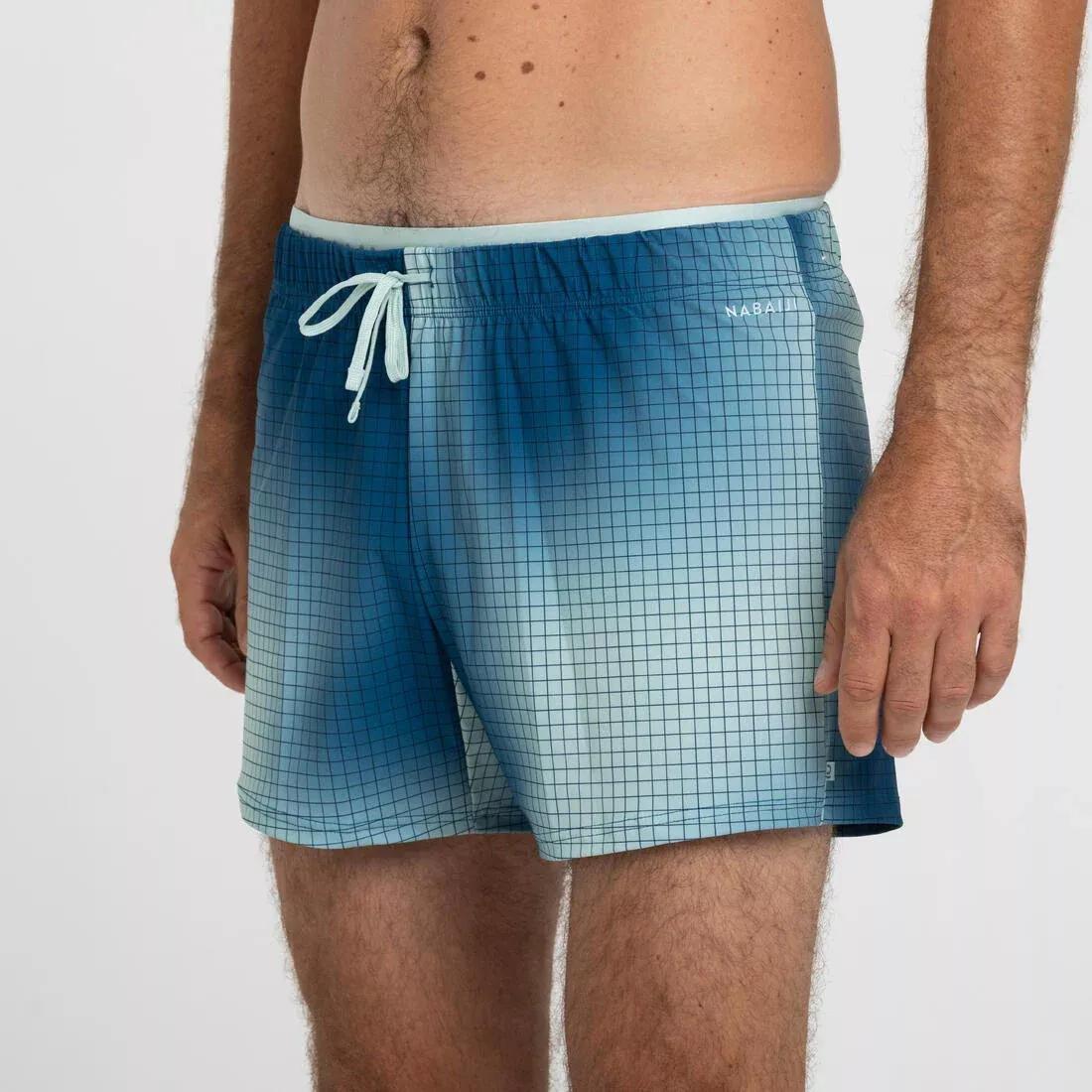 Men's short swimming shorts 100 camo blue, green, No Color, large image number 2