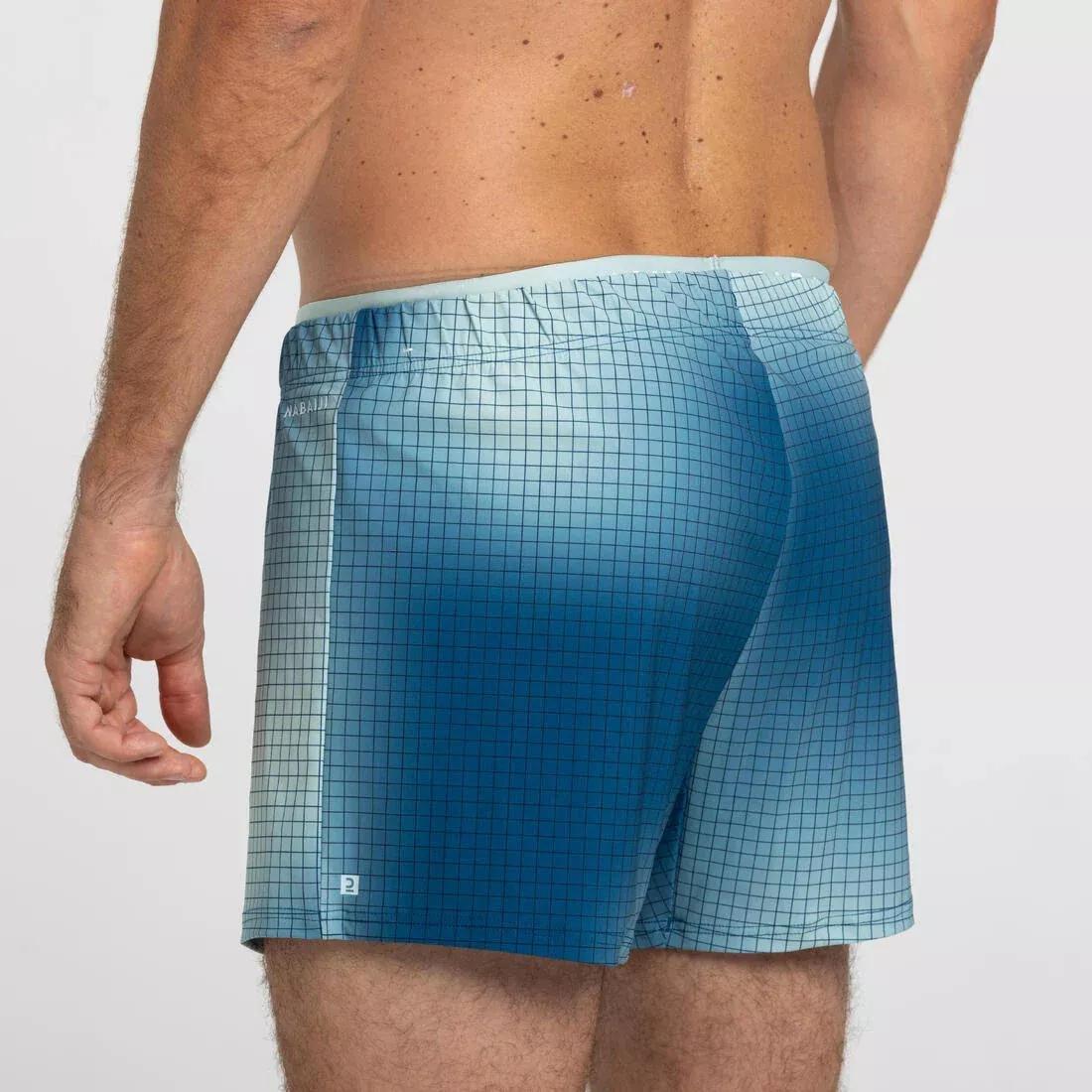 Men's short swimming shorts 100 camo blue, green, No Color, large image number 3