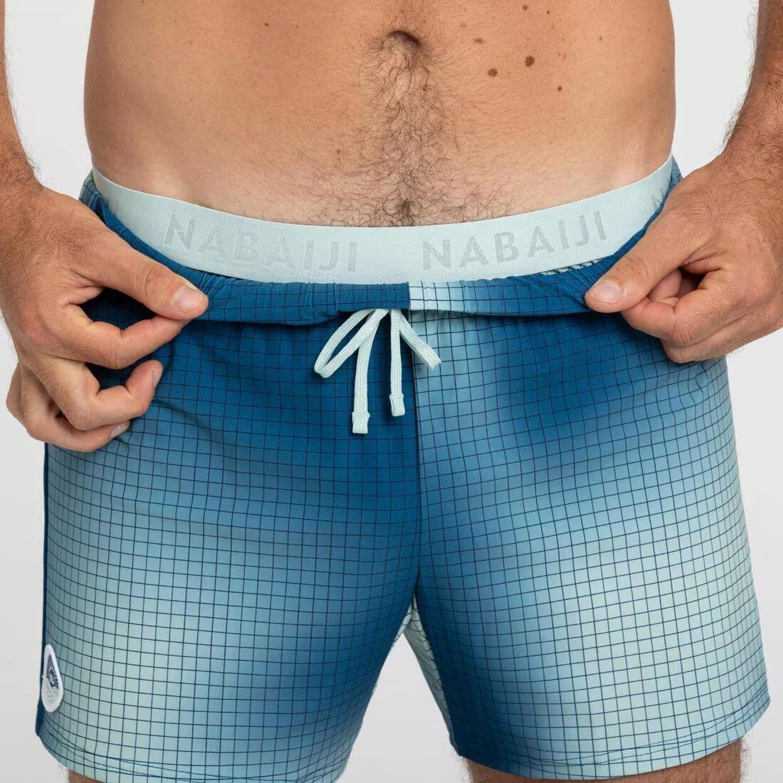 Men's short swimming shorts 100 camo blue, green, No Color, large image number 4
