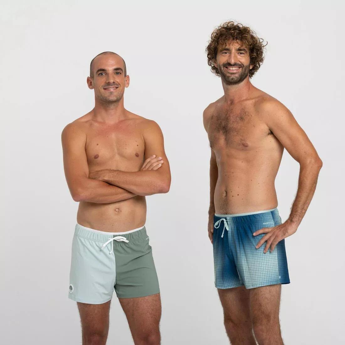 Men's short swimming shorts 100 camo blue, green, No Color, large image number 5