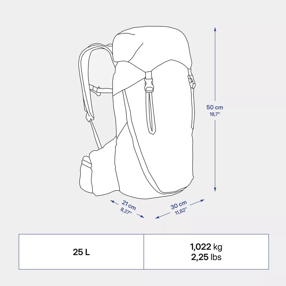 Mountain Hiking Backpack - MH900 Light 25 L, Grey, No Color, large image number 4