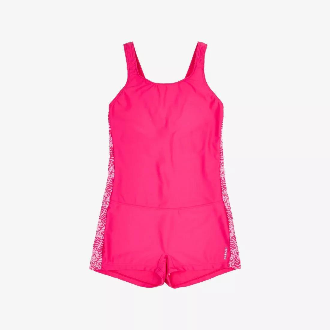 LYCHEE PINK Girls' swimming 1-piece shorty swimsuit, No Color, large image number 4