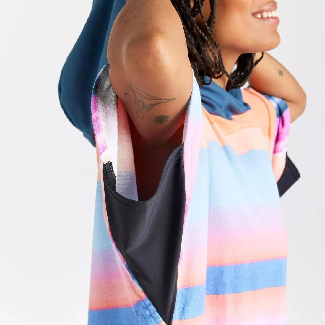 Striped Poncho, Pink, No Color, large image number 2