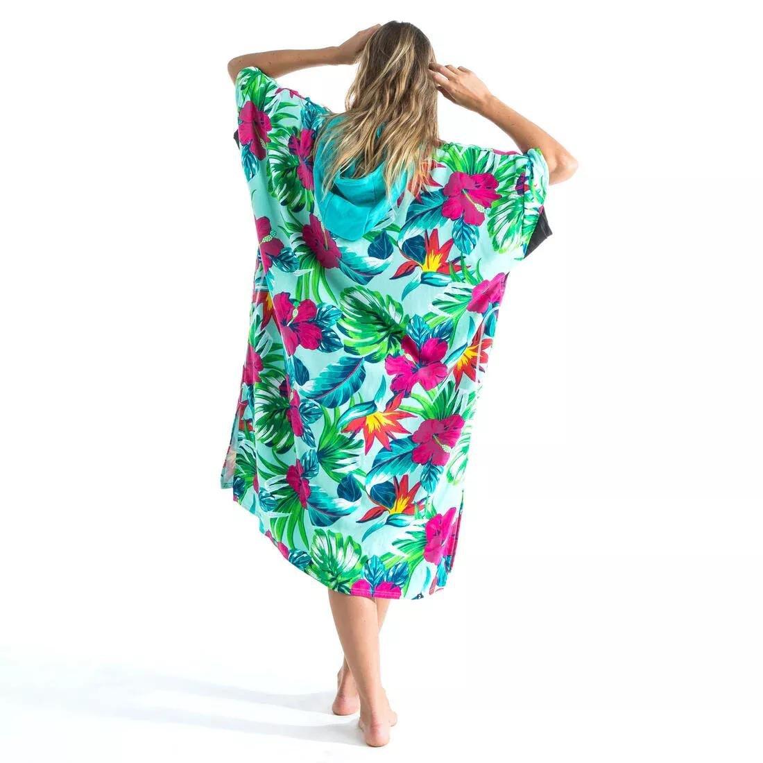 Adults Surf Beach Poncho >150 cm - 500 Sunset, Green, No Color, large image number 4