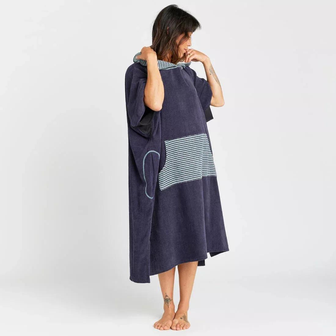 Adult surf beach poncho >150 cm - 900 Fish, Blue, No Color, large image number 6