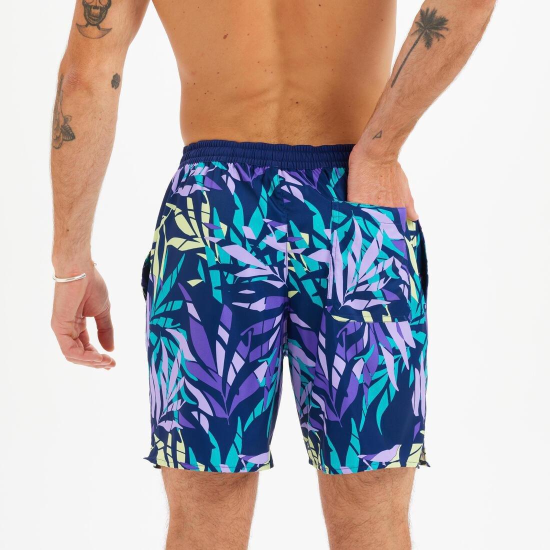 Men Boardshort Surf 100 Long, Purple, No Color, large image number 4