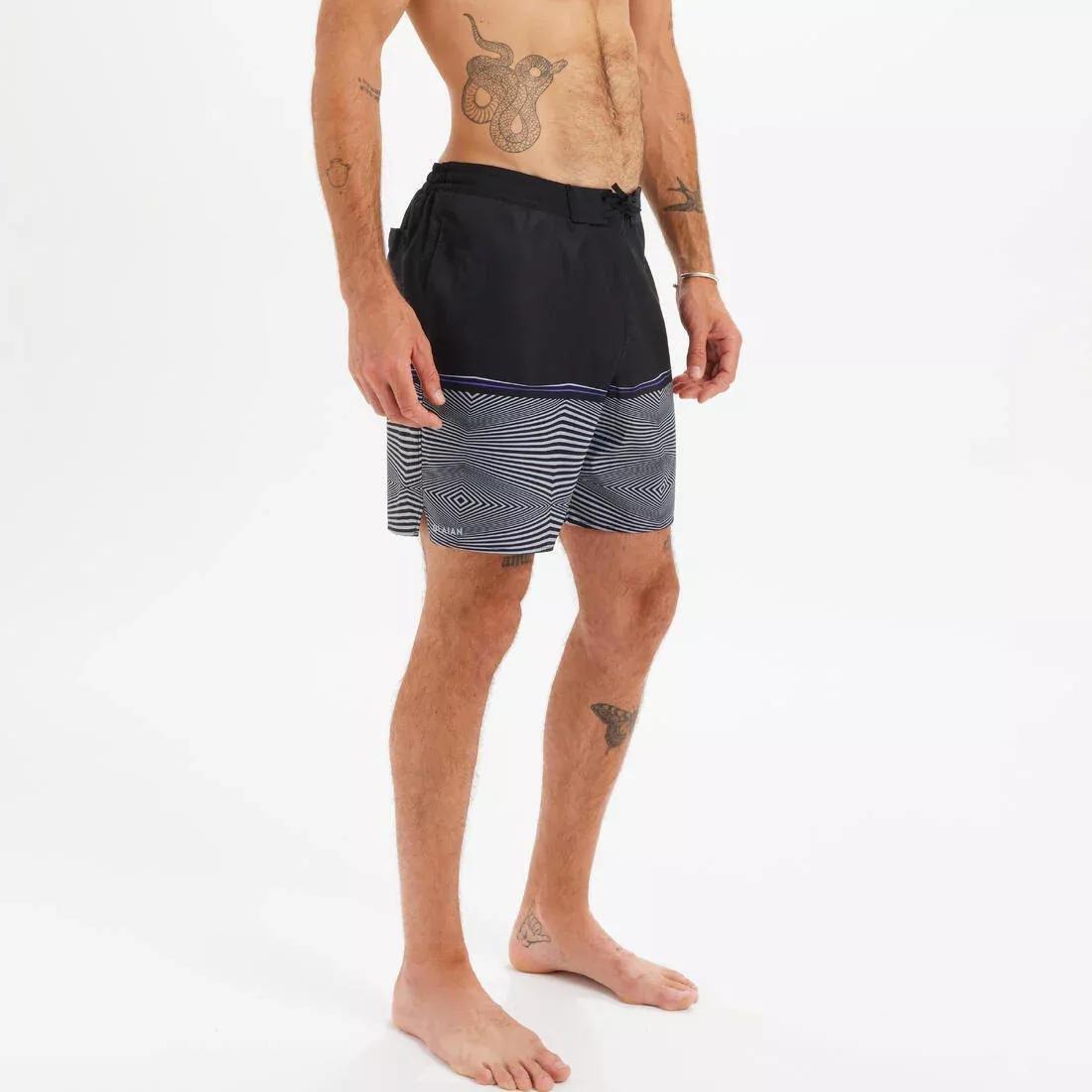 Men Boardshort Surf 100 Long, Black, , large image number 1