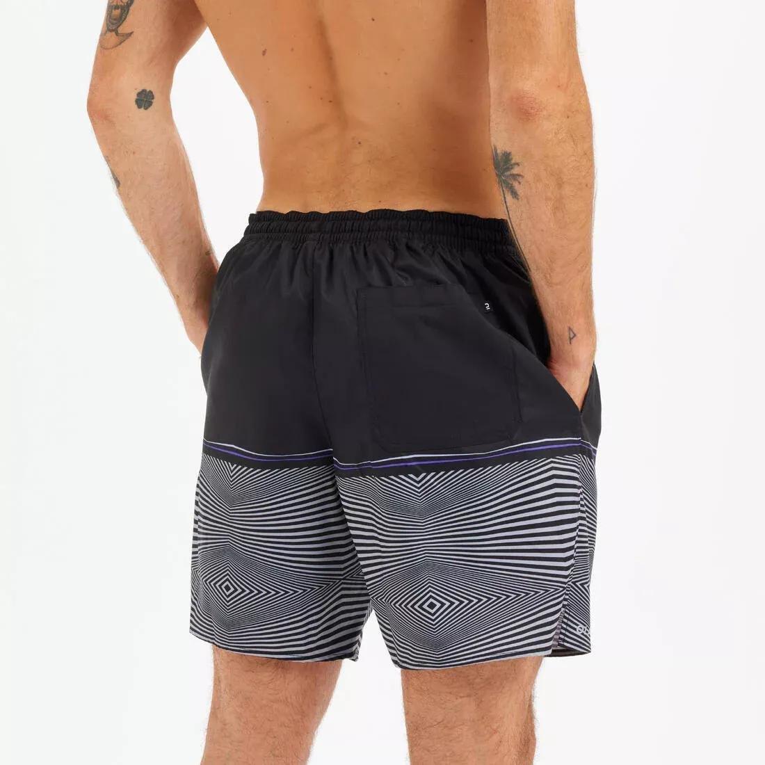 Men Boardshort Surf 100 Long, Black, No Color, large image number 10