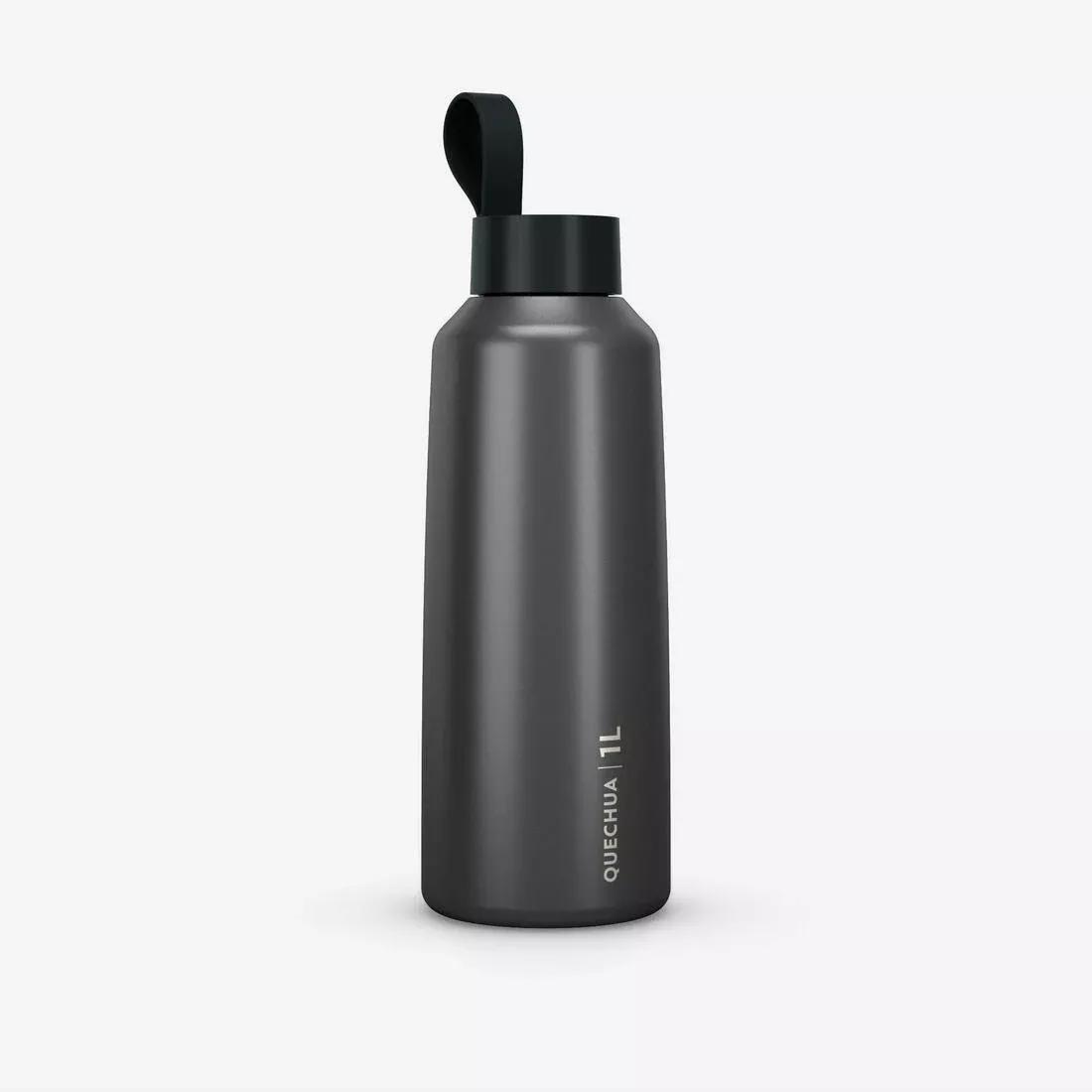 1 L Stainless Steel Water Flask 100 With Screw Cap For Hiking, Grey, No Color, large image number 11