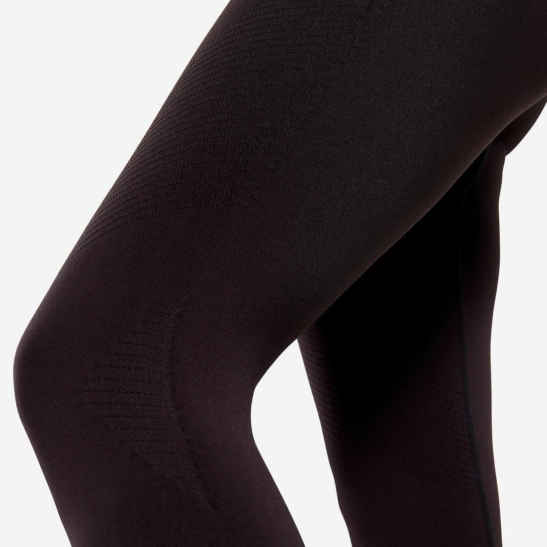 Women Long Seamless Yoga Leggings, Black, , large image number 3
