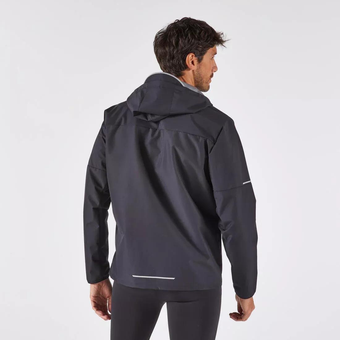 Men Waterproof Jacket - Run 100, Black, 5401_000, large image number 2