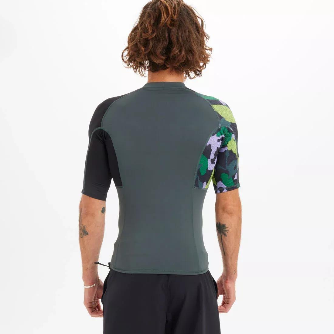 SMOKED GREEN Men's short-sleeved UV protection T-shirt - 500 palm, , large image number 5