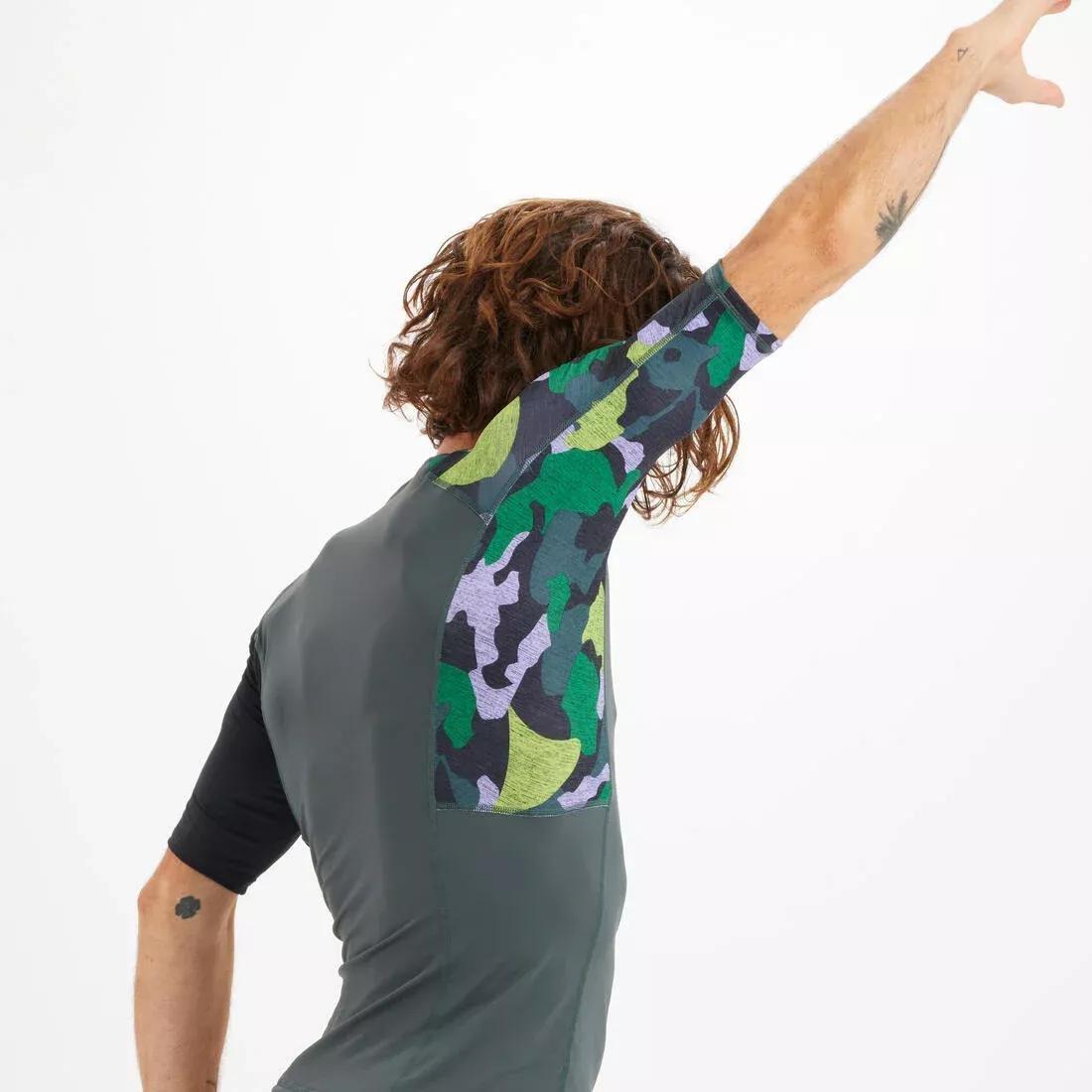 SMOKED GREEN Men's short-sleeved UV protection T-shirt - 500 palm, No Color, large image number 6