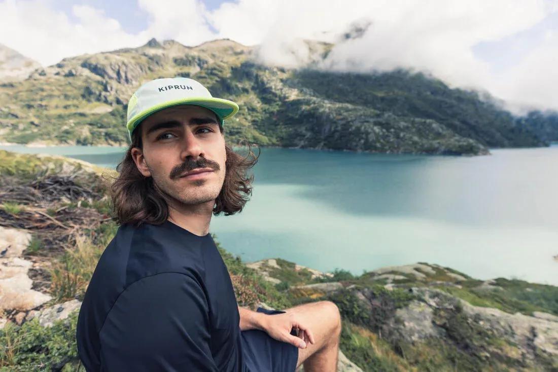 Unisex Running Cap - Kiprun 5 Panels, Green, No Color, large image number 2
