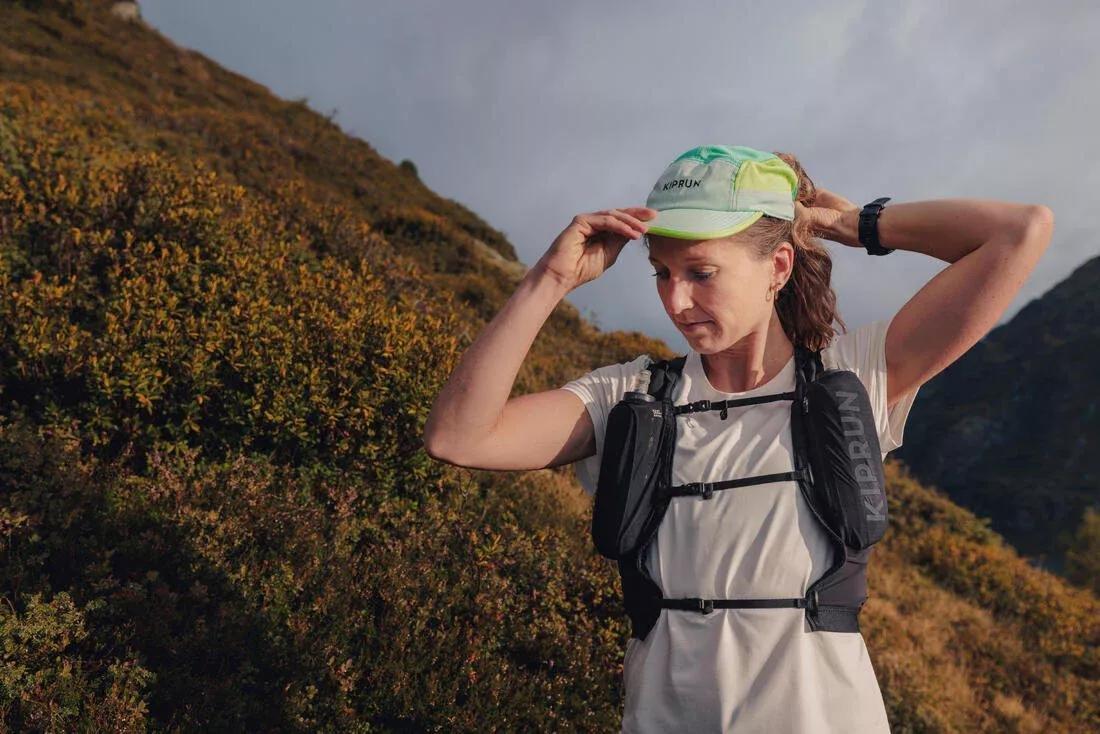 Unisex Running Cap - Kiprun 5 Panels, Green, No Color, large image number 5