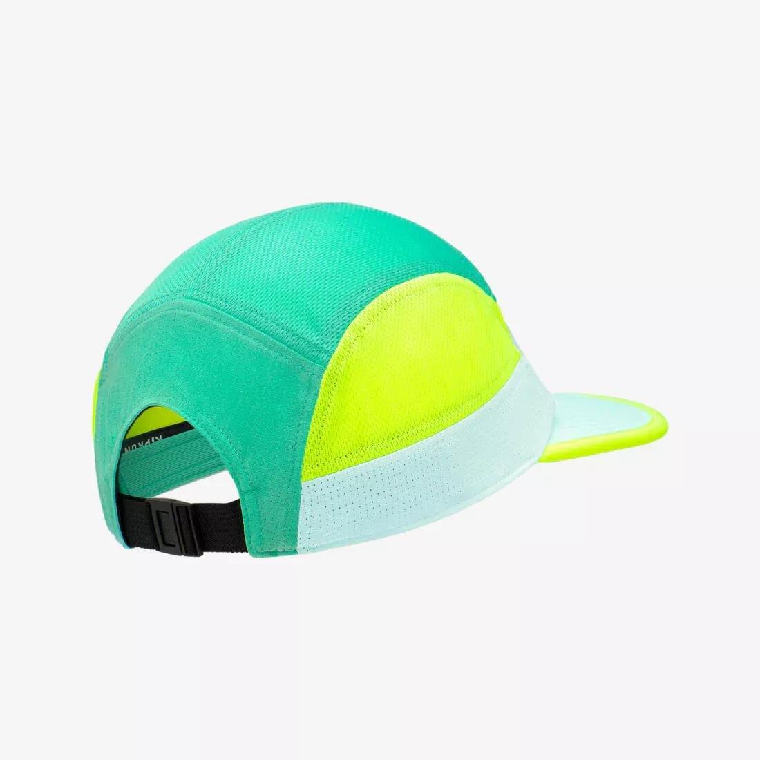 Unisex Running Cap - Kiprun 5 Panels, Green, No Color, large image number 10
