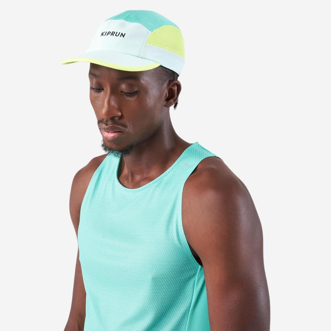 Unisex Running Cap - Kiprun 5 Panels, Green, No Color, large image number 11