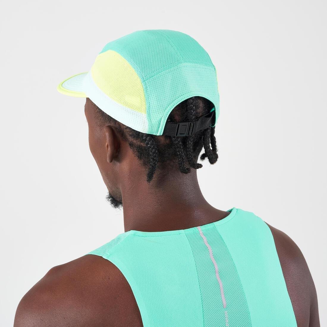 Unisex Running Cap - Kiprun 5 Panels, Green, No Color, large image number 13