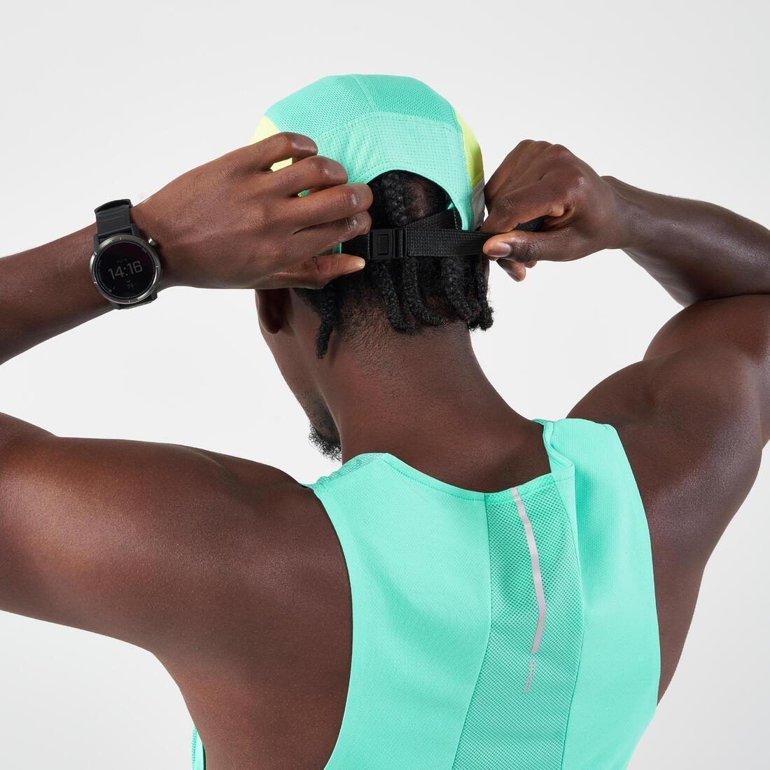 Unisex Running Cap - Kiprun 5 Panels, Green, No Color, large image number 14