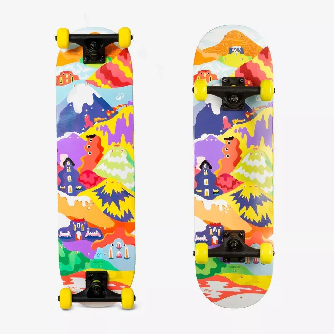 Kids Unisex Skateboard Ages 3 To 7 - Play 120 Happy Mountains, Orange, No Color, large image number 2