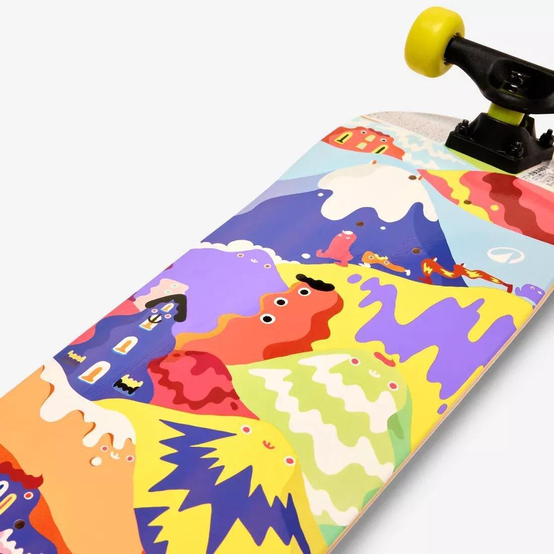 Kids Unisex Skateboard Ages 3 To 7 - Play 120 Happy Mountains, Orange, No Color, large image number 5