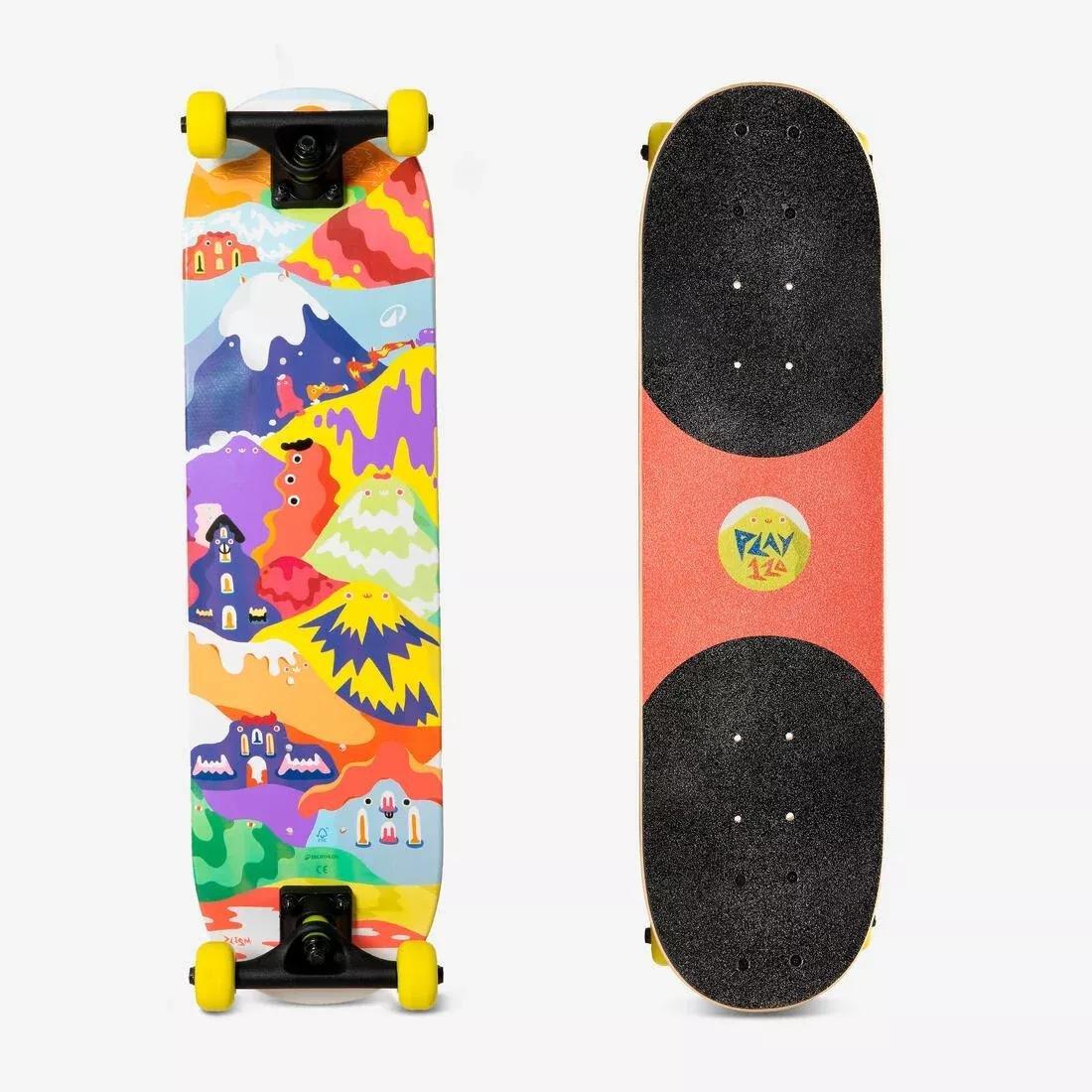 Kids Skateboard - Play 120 Happy Mountains - Ages 3 to 7, Teal, No Color, medium
