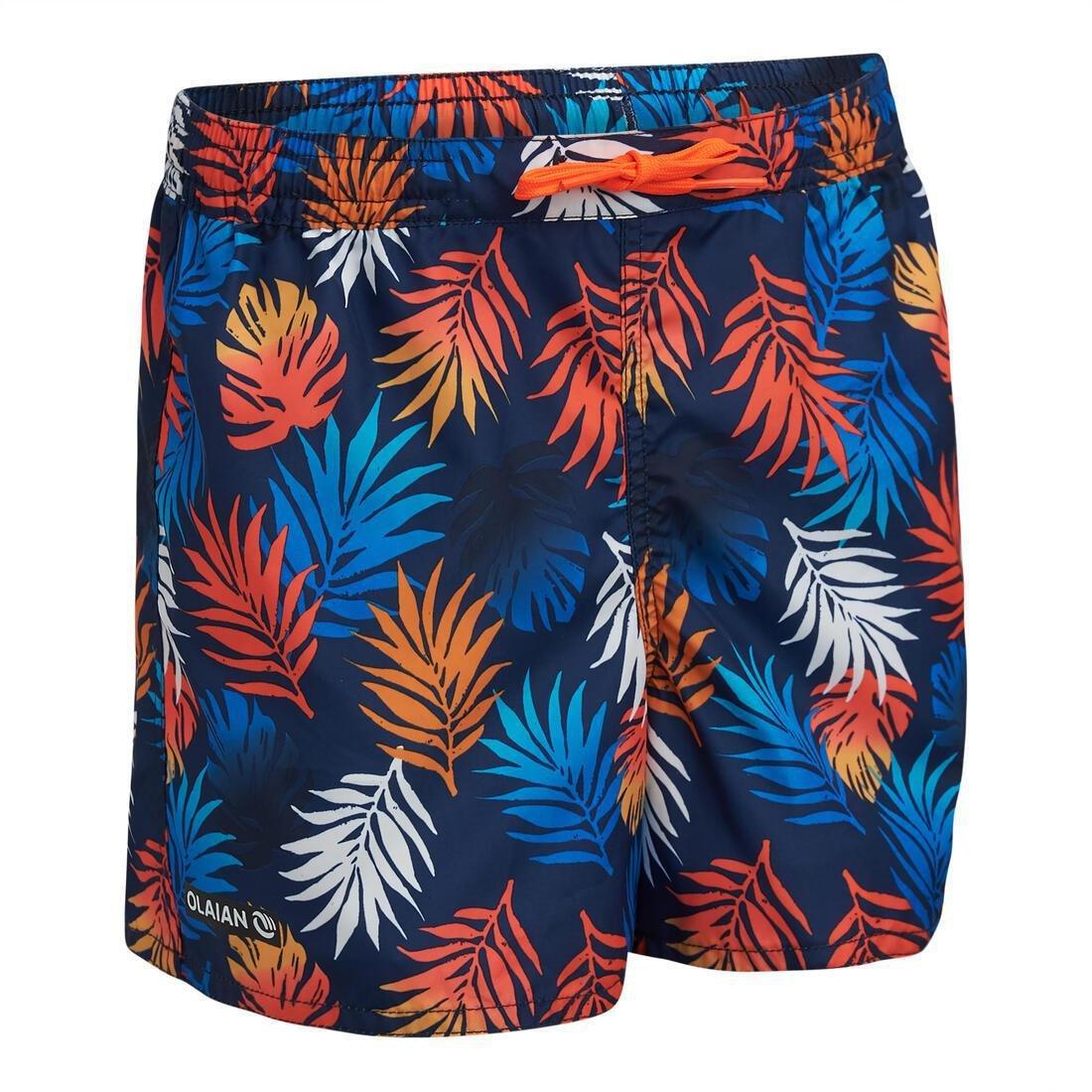 Kids Boys Swim Shorts - 100 Banana, Turquoise, , large image number 1