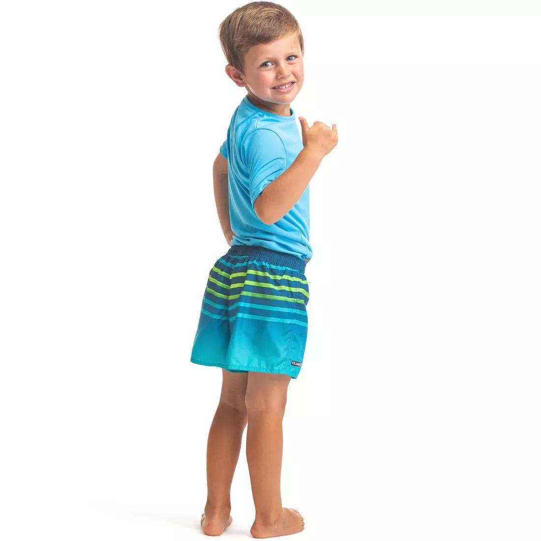Kids Boys Swim Shorts - 100 Banana, Turquoise, No Color, large image number 3