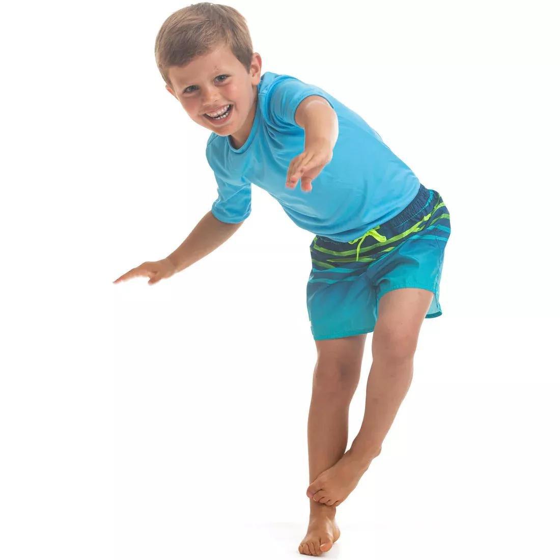 Kids Boys Swim Shorts - 100 Banana, Turquoise, No Color, large image number 4