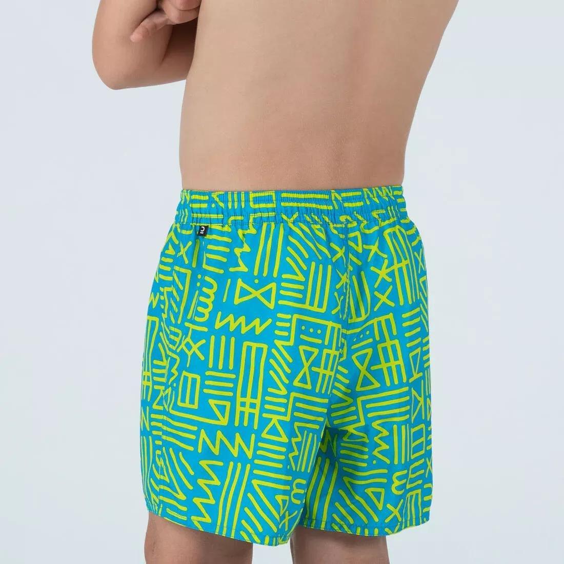 Kids Boys Swim Shorts - 100 Banana, Turquoise, , large image number 8