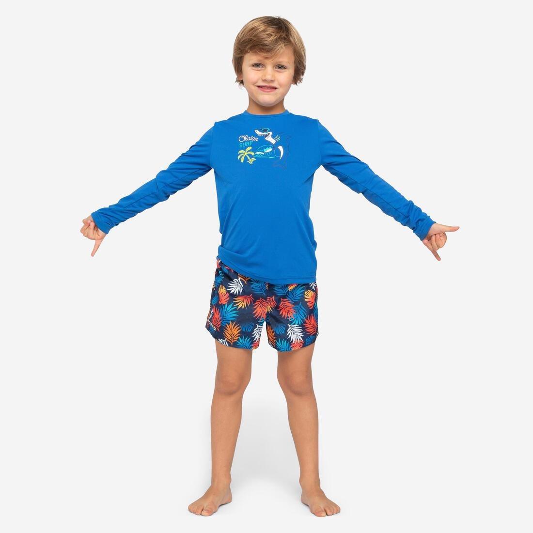 Kids Boys Swim Shorts - 100 Banana, Turquoise, No Color, large image number 9