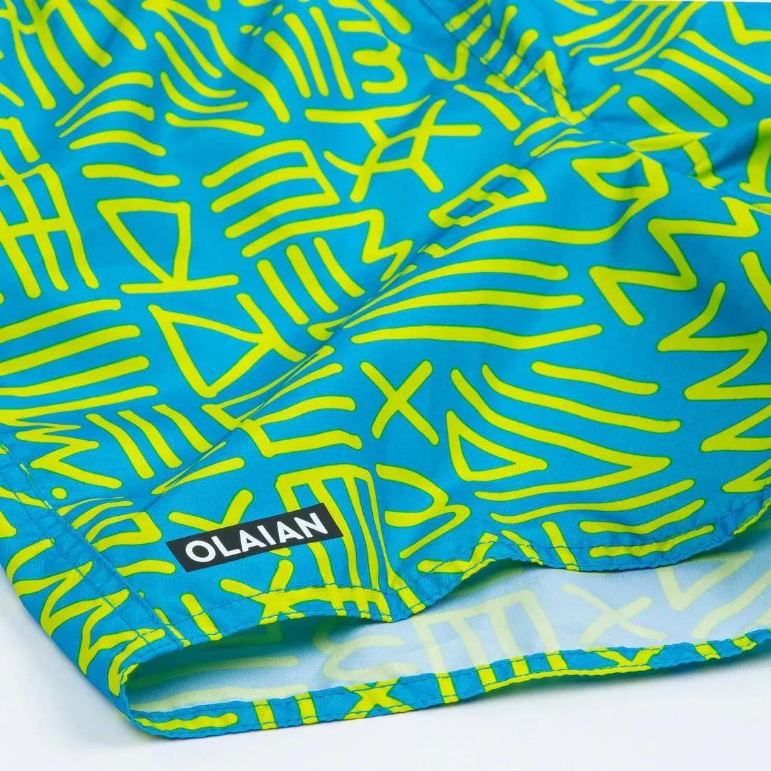 Kids Boys Swim Shorts - 100 Banana, Turquoise, , large image number 10