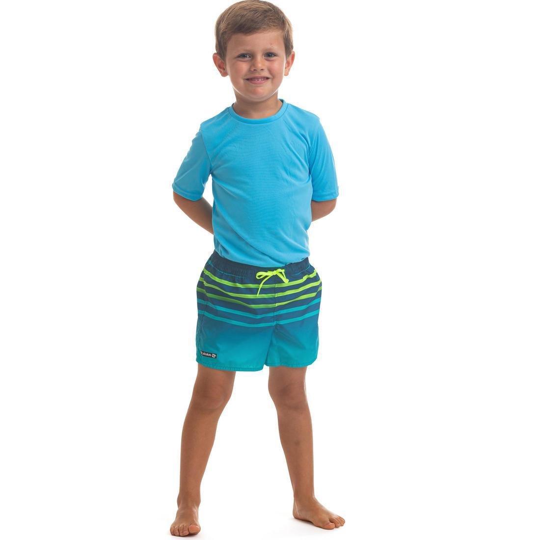 Kids Boys Swim Shorts - 100 Banana, Turquoise, No Color, large image number 13