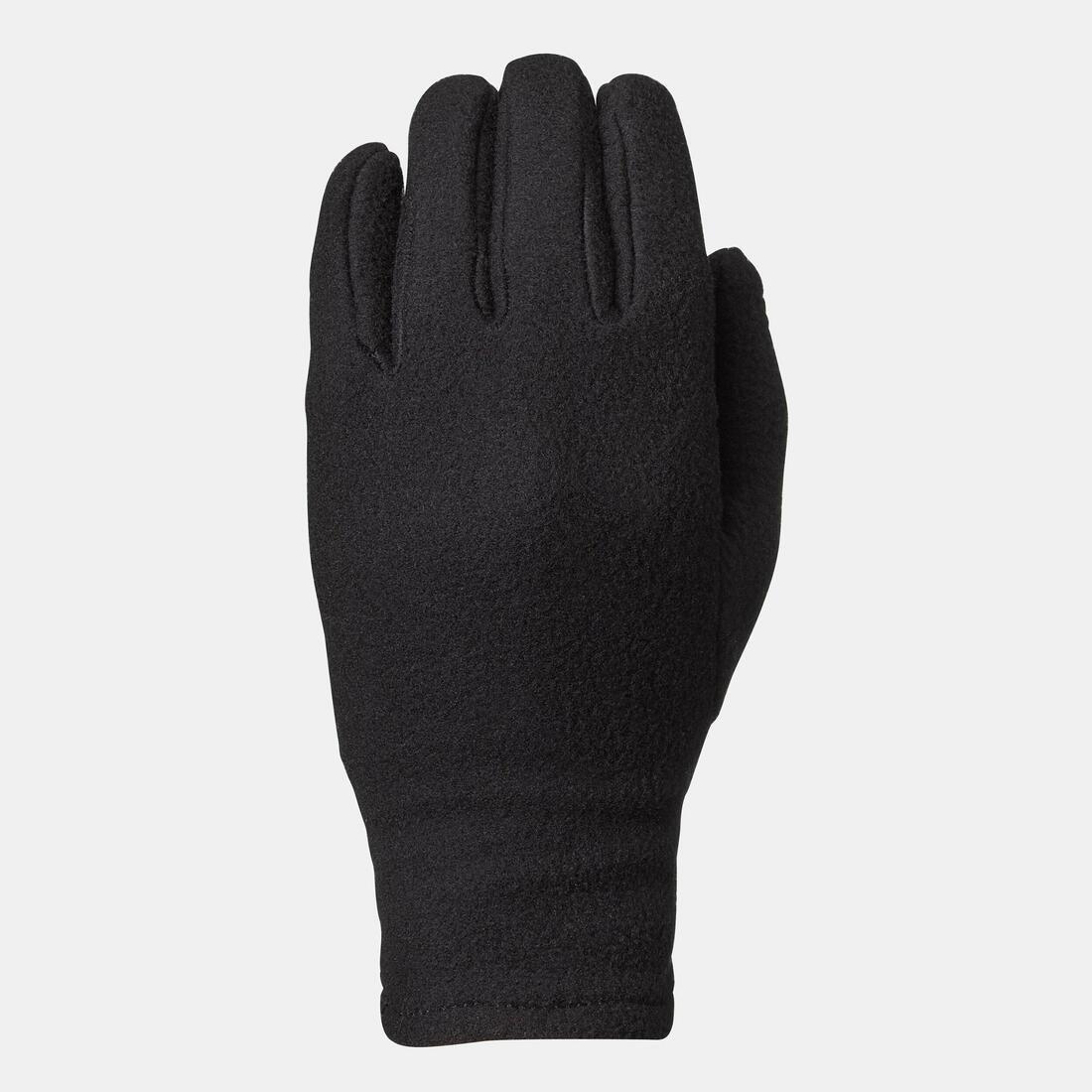 Kids Unisex Fleece Gloves -  4-14 Years Hike100, Black, No Color, medium