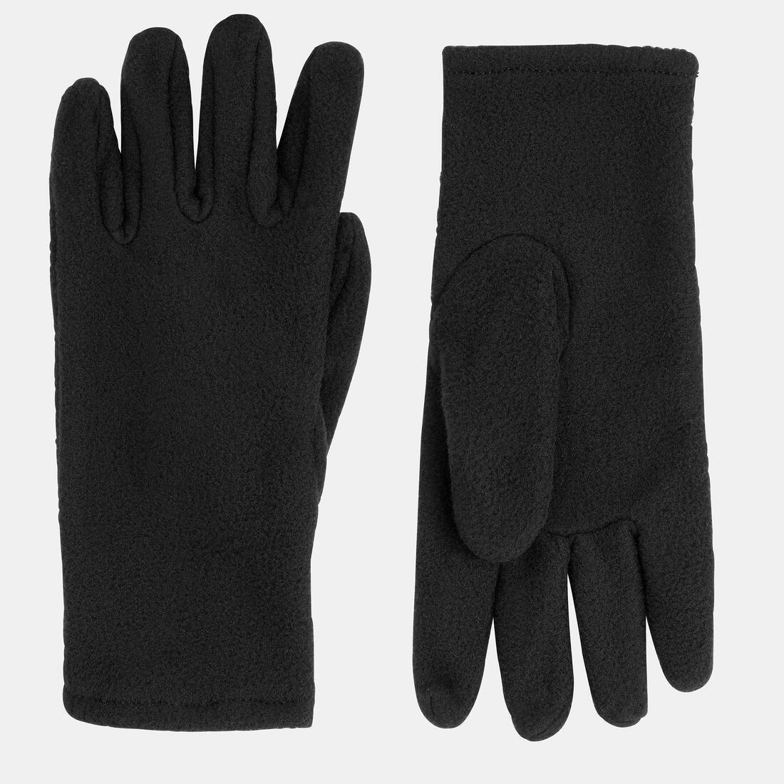 Kids Unisex Fleece Gloves -  4-14 Years Hike100, Black, No Color, large image number 3