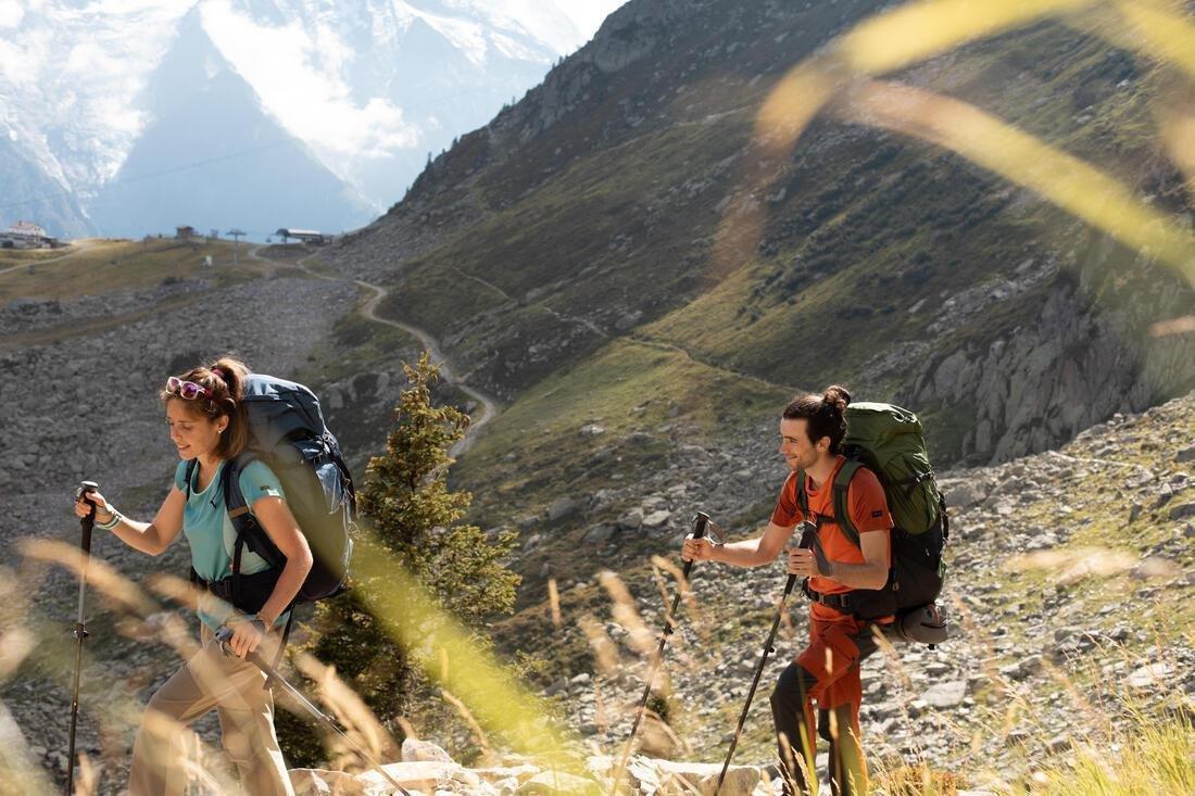 Women Merino Wool Short-Sleeved Trekking T-Shirt - MT500, Brown, No Color, large image number 14