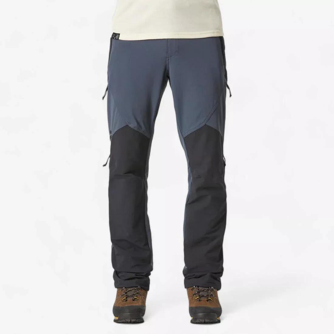 SLATE GREY Men's water-repellent and wind-resistant trekking trousers - MT900, , medium