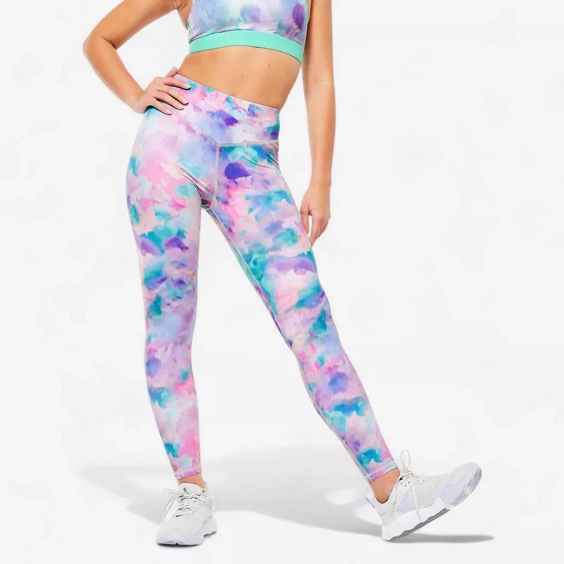 Abstract Gym Ankle-Length Fitness Leggings, Multi-colour, , large image number 1