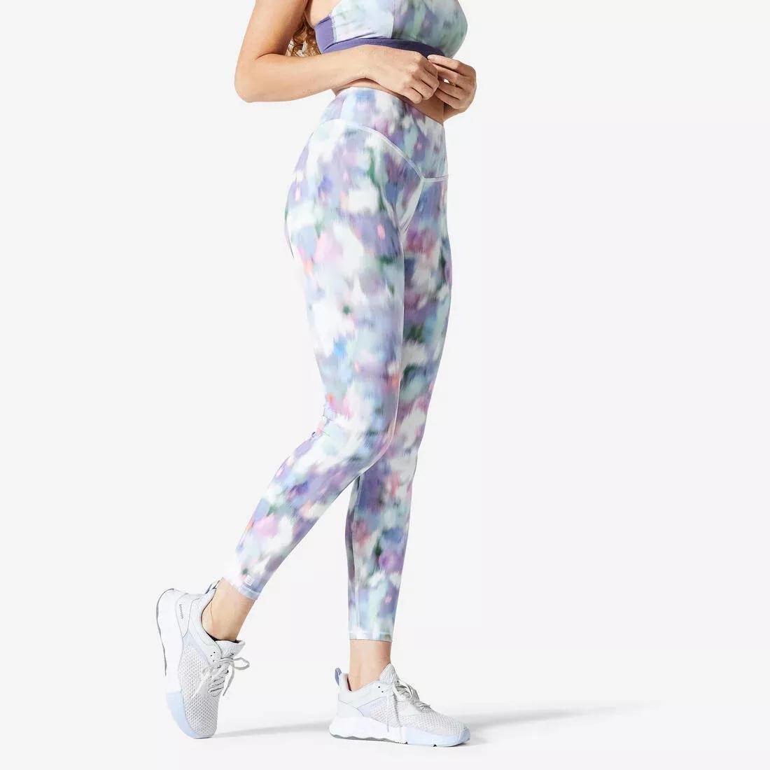 Abstract Gym Ankle-Length Fitness Leggings, Multi-colour, , large image number 4