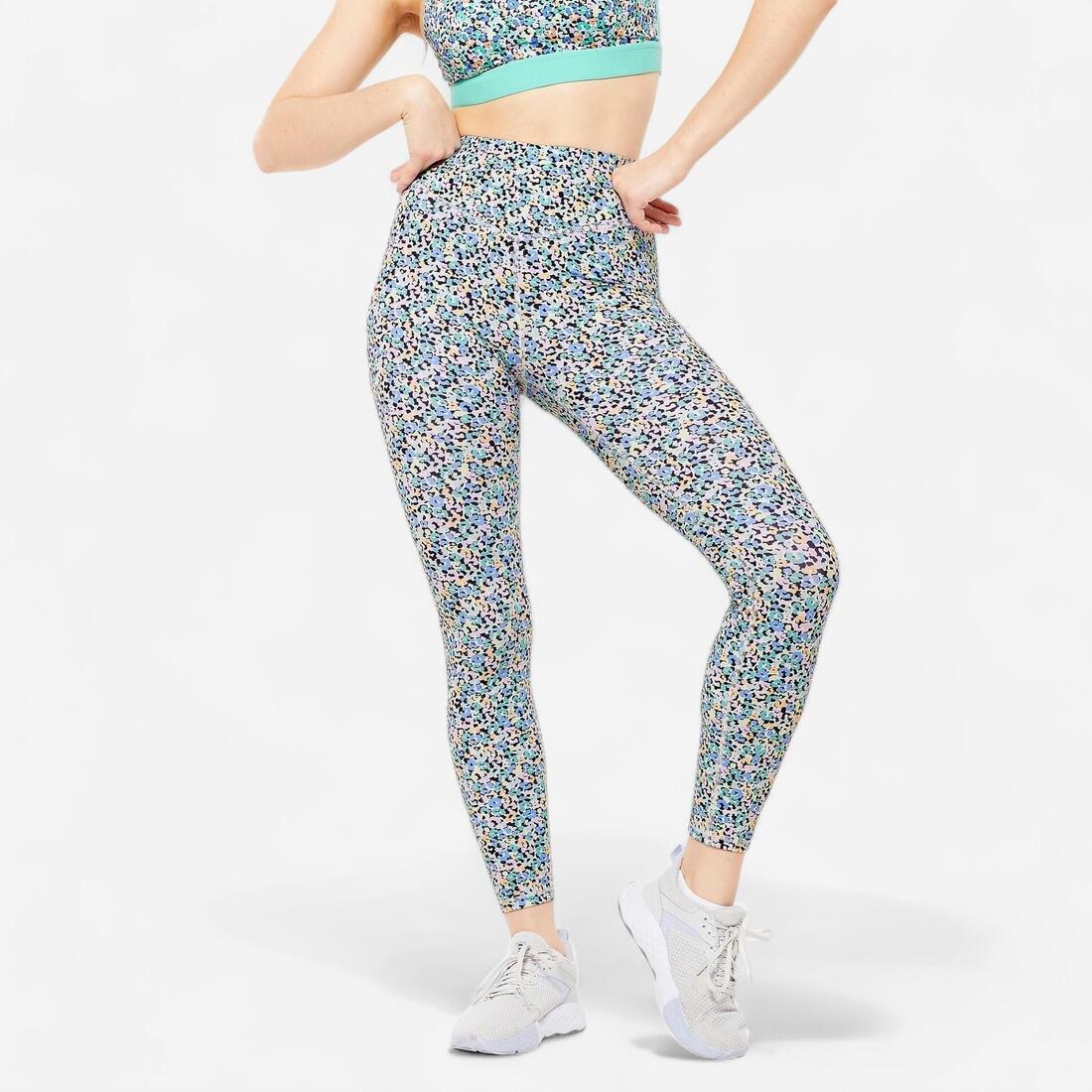 Abstract Gym Ankle-Length Fitness Leggings, Multi-colour, , large image number 14